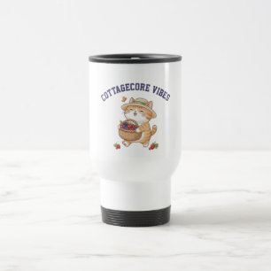 Mug de voyage Kawaii Chat Jardinier Baies d'été