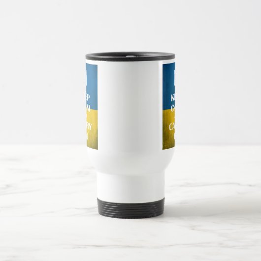 Mug De Voyage Keep calm and carry on Ukrainian emblem trident  (Centre)
