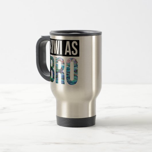 MUG DE VOYAGE KIWI EN TANT QUE BRO ACCUEILLANT PAUA (Devant gauche)