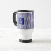Mug De Voyage KNIT BLEU GRIS Voyage Mug + Initiale II (Devant gauche)