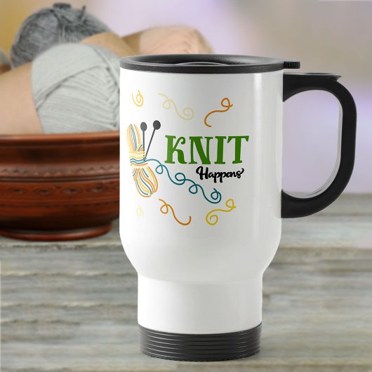 Mug De Voyage Knit de devis de Tricot amusant se produit