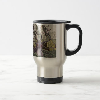 Mug De Voyage Kraken/poulpe Eatting un bateau de pirate, couleur