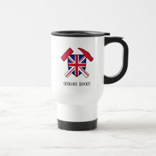 Mug De Voyage "La géologie, c'est super" Logo marteau de roche d