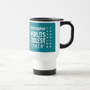Mug De Voyage La grunge turquoise d'arrière - plan d'ENTRAÎNEUR