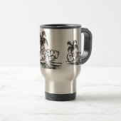 Mug De Voyage la Guam dans noir et le blanc (Devant droit)