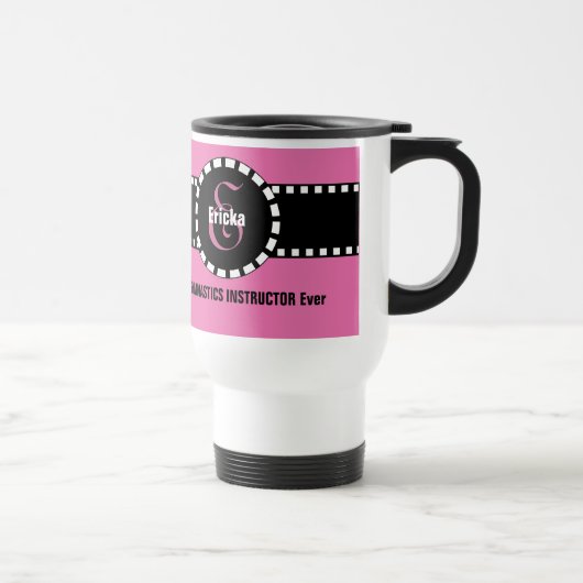 Mug De Voyage La meilleure coutume V1 de monogramme (Droite)