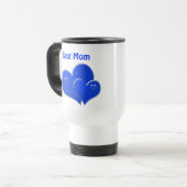 Mug De Voyage La meilleure maman, coeurs bleus (Devant gauche)