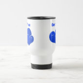 Mug De Voyage La meilleure maman, coeurs bleus (Centre)