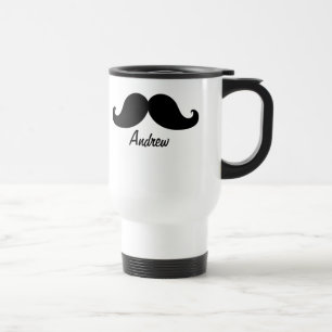 MUG DE VOYAGE LA MEILLEURE MOUSTACHE NOIRE PERSONNALISÉE