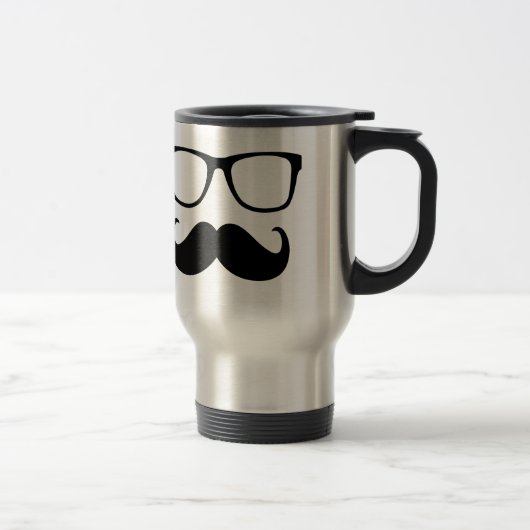 Mug De Voyage la moustache et les verres sont drôles (Droit)