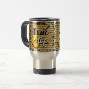 Mug De Voyage La musique est la vie La vie est la musique Guitar