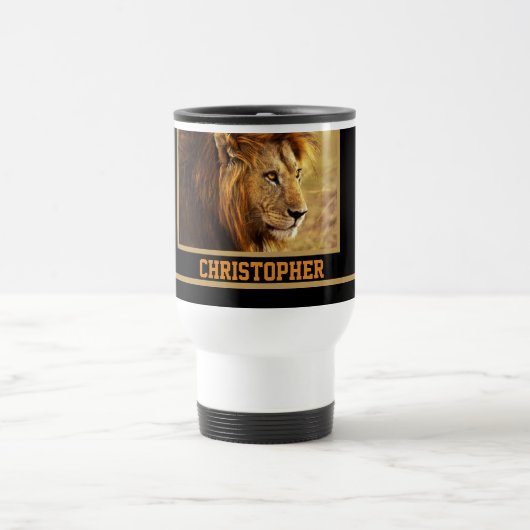 Mug De Voyage La photographie noble de lion (Centre)