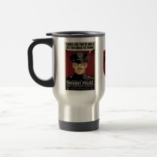 Mug De Voyage La police de pensée attaque (Gauche)