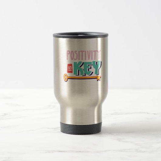 Mug De Voyage la positivité est la conception clé (Centre)