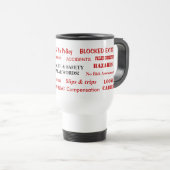 Mug De Voyage La santé et sécurité jurent des mots (Devant droit)
