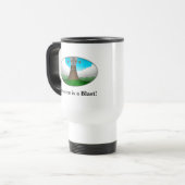 Mug De Voyage "La science, c'est explosif !" Cartoon Volcan (Devant gauche)