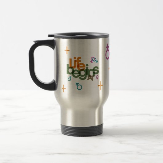 Mug De Voyage La Vie Commence À (Personnaliser) | (Gauche)