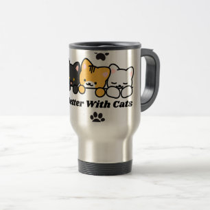Mug De Voyage La vie est meilleure avec des autocollants de chat