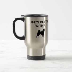 Mug De Voyage la vie est meilleure avec un shiba inu