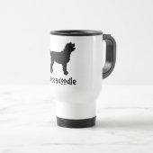 Mug De Voyage Labradoodle avec le texte frais (Devant droit)