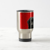 Mug De Voyage Labrador noir avec Coeurs rouges (Centre)