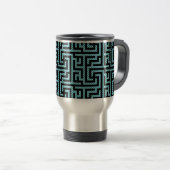 Mug De Voyage Labyrinthe bleu et noir (Devant droit)