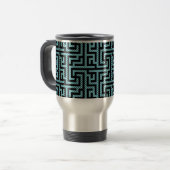 Mug De Voyage Labyrinthe bleu et noir (Devant gauche)