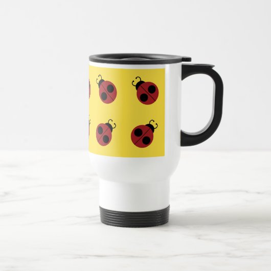 Mug De Voyage Ladybug 60s rétro cool rouge jaune (Droite)