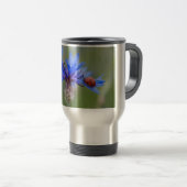 Mug De Voyage Ladybug sur une fleur de maïs bleue (Devant droit)