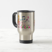 Mug De Voyage Laissez La Musique Parler, Notes Musicales (Devant gauche)