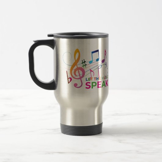 Mug De Voyage Laissez La Musique Parler, Notes Musicales (Gauche)