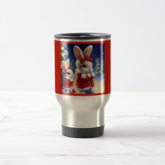 Mug De Voyage Lapin de Noël 3 (Centre)