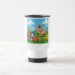 Mug De Voyage lapin de Pâques mignon 8 bits