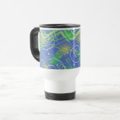 Mug De Voyage L'art du squiggle bleu Abstrait (Devant gauche)