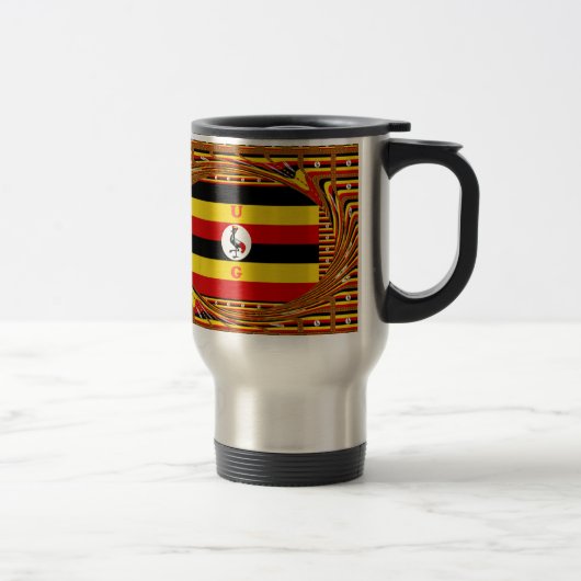 Mug De Voyage L'Art Vibrant Ouganda Inspiré Du Drapeau (Droit)