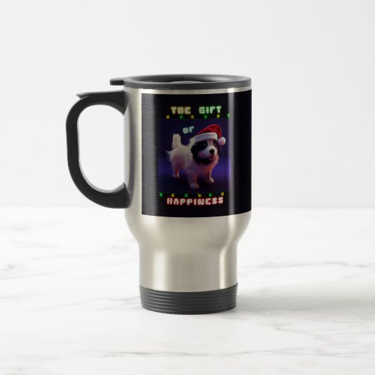 Mug De Voyage Le cadeau de bonheur chiot 25 décembre Noël (Gauche)