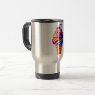 Mug De Voyage Le cône de glace classique vibrant de SlipperyJoe'