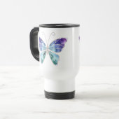 Mug De Voyage Le cool ombrage le papillon d'ailes d'arc-en-ciel (Devant gauche)
