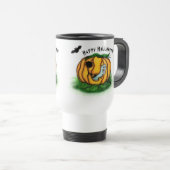 Mug De Voyage Le fantôme d'Halloween, chauve-souris, fantôme et  (Devant droit)