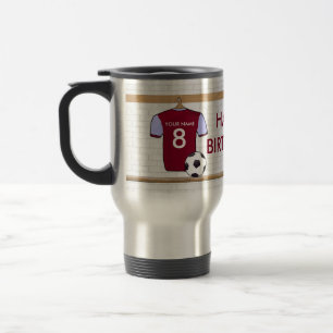 Mug De Voyage Le football Jersey bleu personnalisé du football