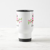 Mug De Voyage Le hibou mignon et rose sur la branche a (Centre)