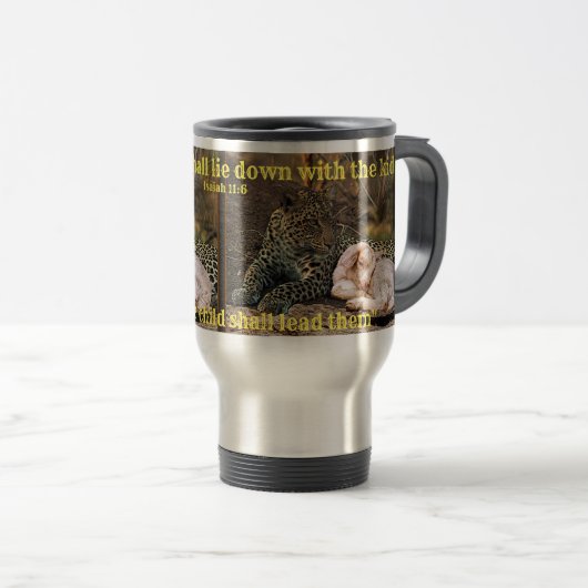 Mug De Voyage "Le léopard mourra vers le bas avec l'enfant " (Devant droit)