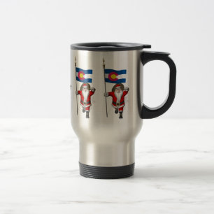 Mug De Voyage Le Père Noël Avec L'Enseigne Du Colorado