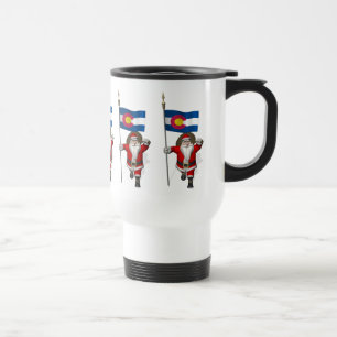 Mug De Voyage Le Père Noël Avec L'Enseigne Du Colorado