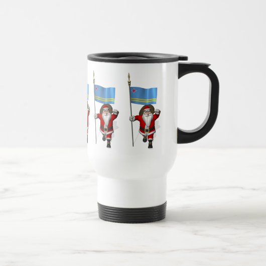 Mug De Voyage Le Père Noël Avec L'Ensigne D'Aruba (Droite)