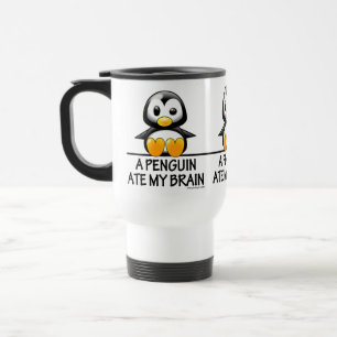 Mug De Voyage Le pingouin drôle a mangé mon graphique de cerve