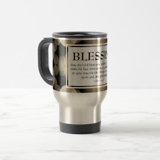 Mug De Voyage LE SEIGNEUR VOUS BLESSE Numéros 6:24-26 SCRIPTURE (Devant gauche)