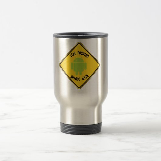 Mug De Voyage Le séjour focalisé continuent à coder (le signe (Centre)