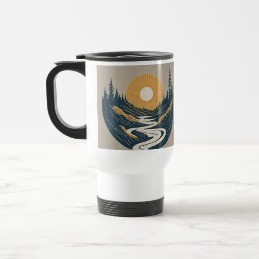 Mug De Voyage Le soleil se lève entre les rivières (Gauche)