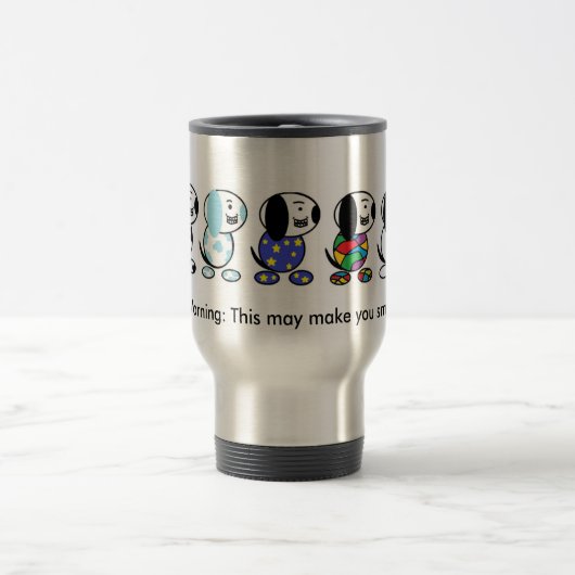 Mug De Voyage Le sourire poursuit l'avertissement : Ceci peut (Centre)